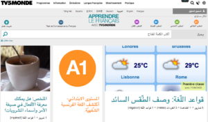 « Apprendre le français avec TV5MONDE » > le site est désormais disponible en arabe