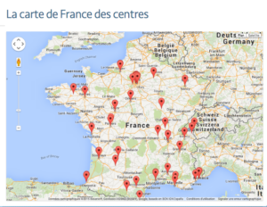 La carte de France des centres de FLE