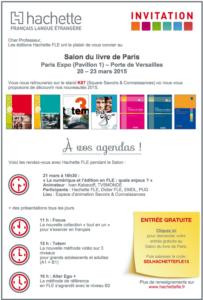 Espace FLE au Salon du Livre de Paris > Du 20 au 23 Mars