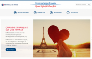 Centre de langue française CCI Paris > nouveau site internet