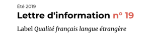 Actualité du label qualité FLE